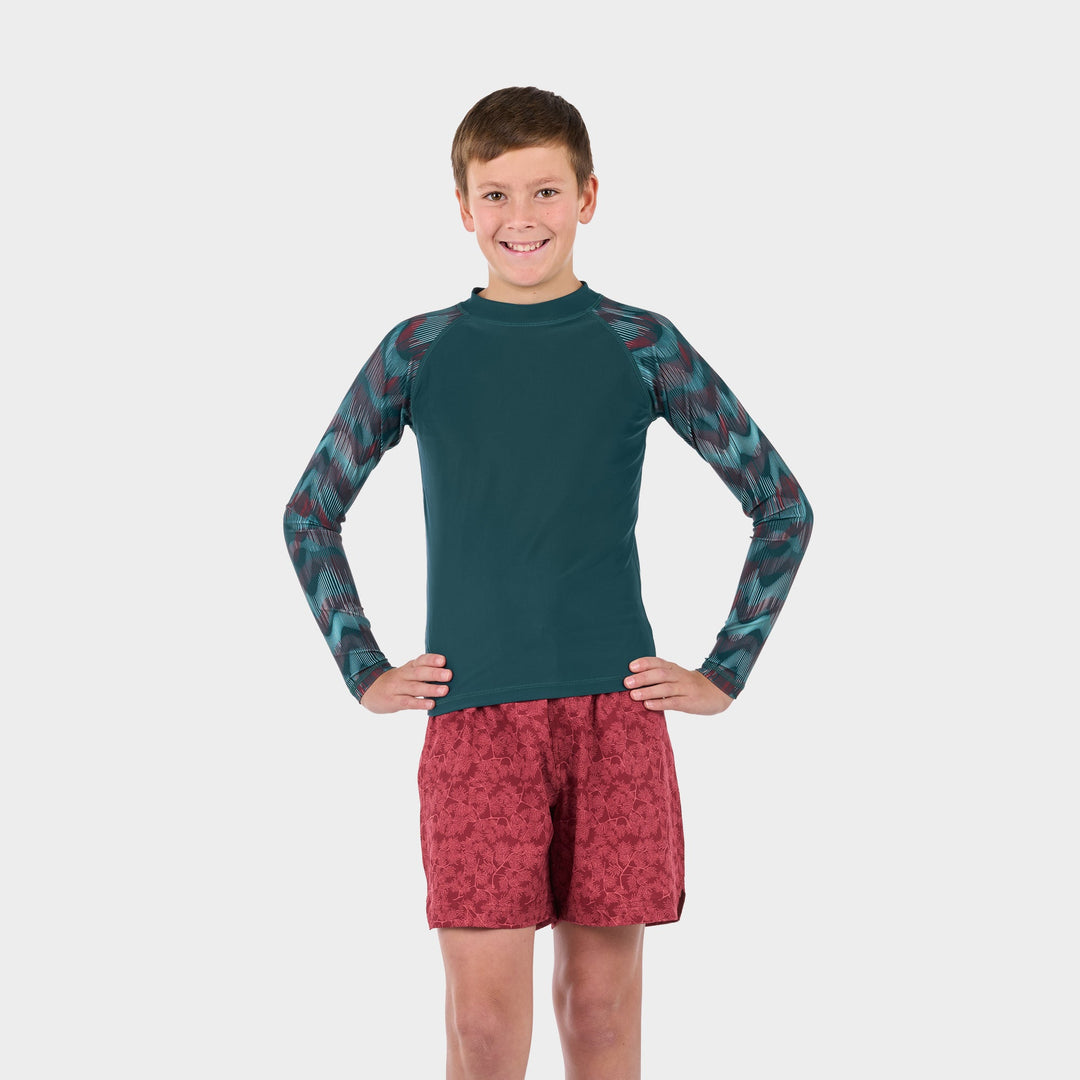 Slater Long Sleeve Sun Shirt - Deep Teal - Merchandised
