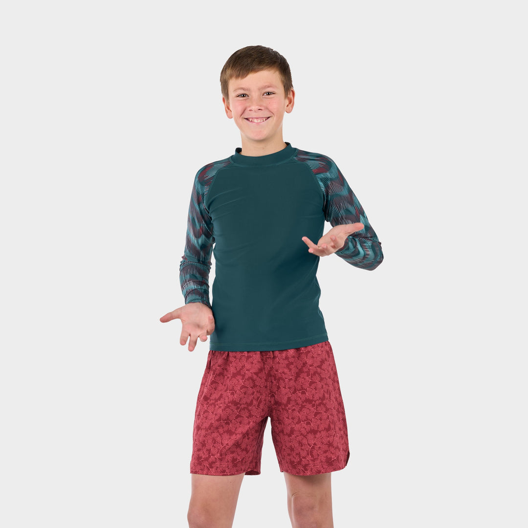 Slater Long Sleeve Sun Shirt - Deep Teal - Merchandised