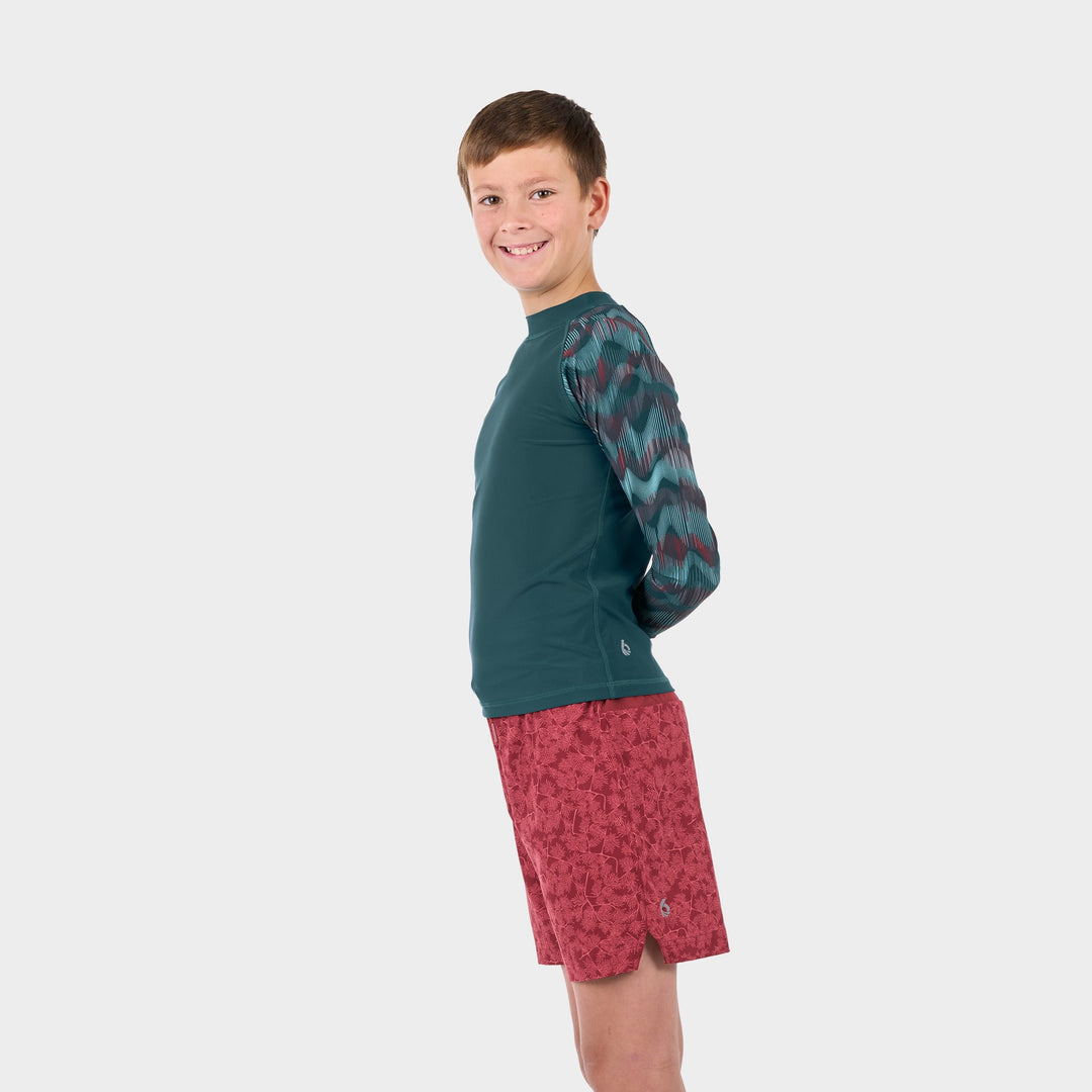 Slater Long Sleeve Sun Shirt - Deep Teal - Side