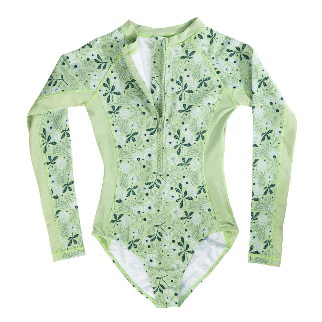 Daphne Long Sleeve One Piece Swimsuit - Meadow - Front