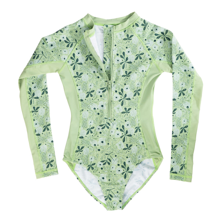 Daphne Long Sleeve One Piece Swimsuit - Meadow - Front