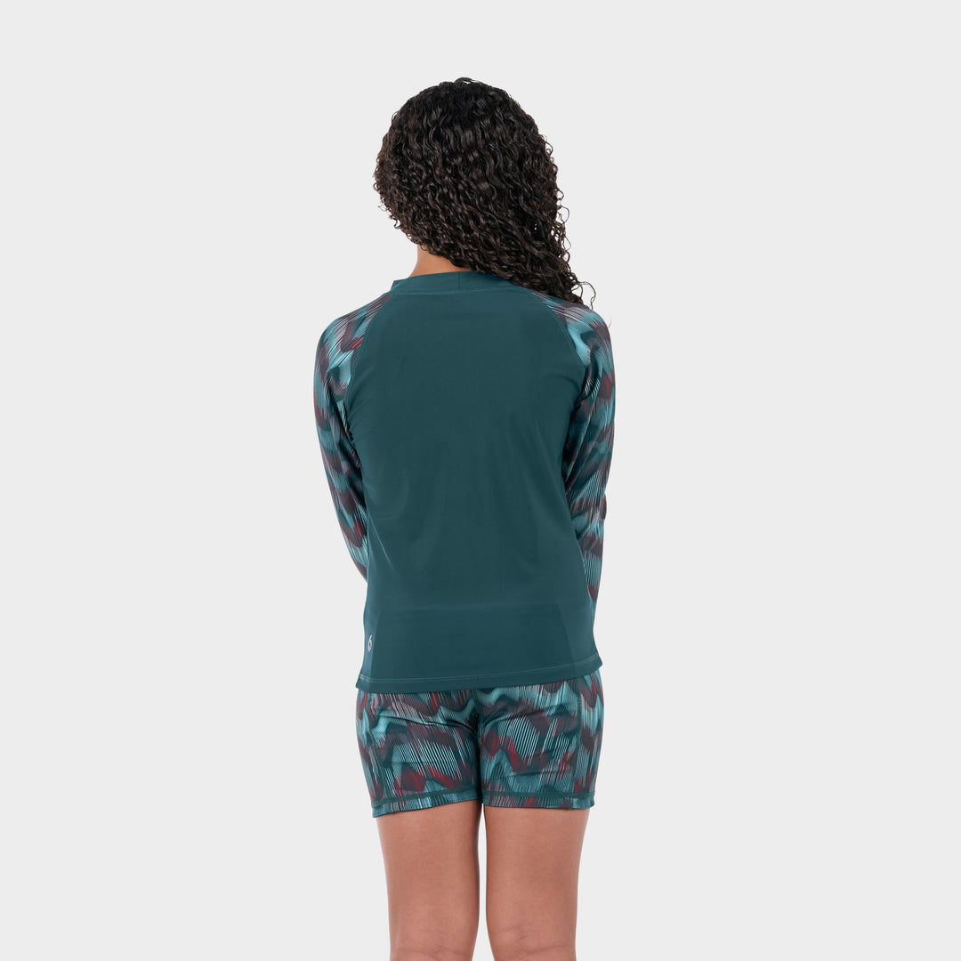 Stella Long Sleeve Sun Shirt - Deep Teal - Back