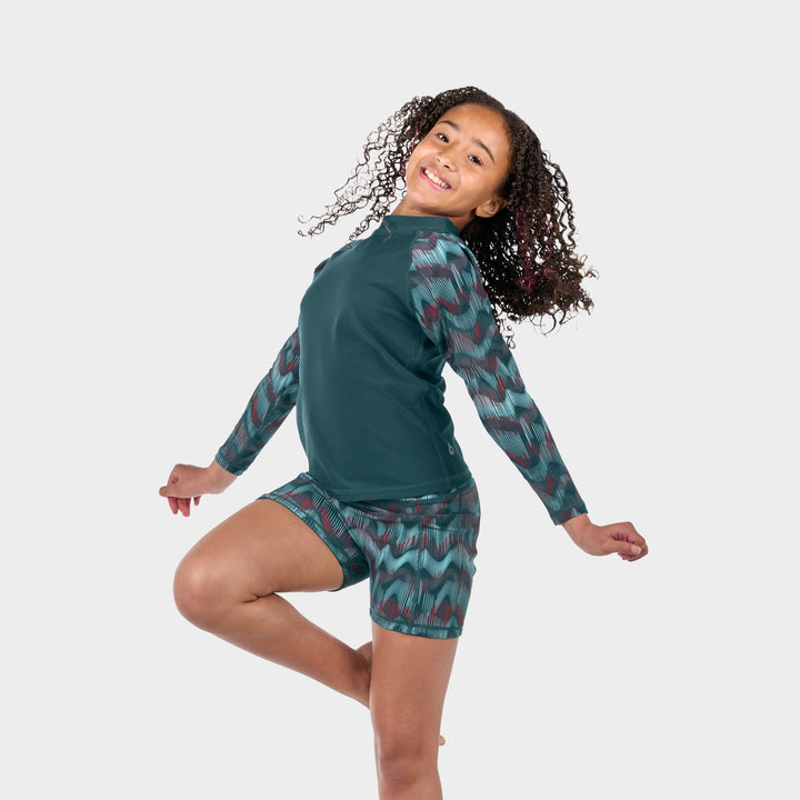 Stella Long Sleeve Sun Shirt - Deep Teal - Merchandised