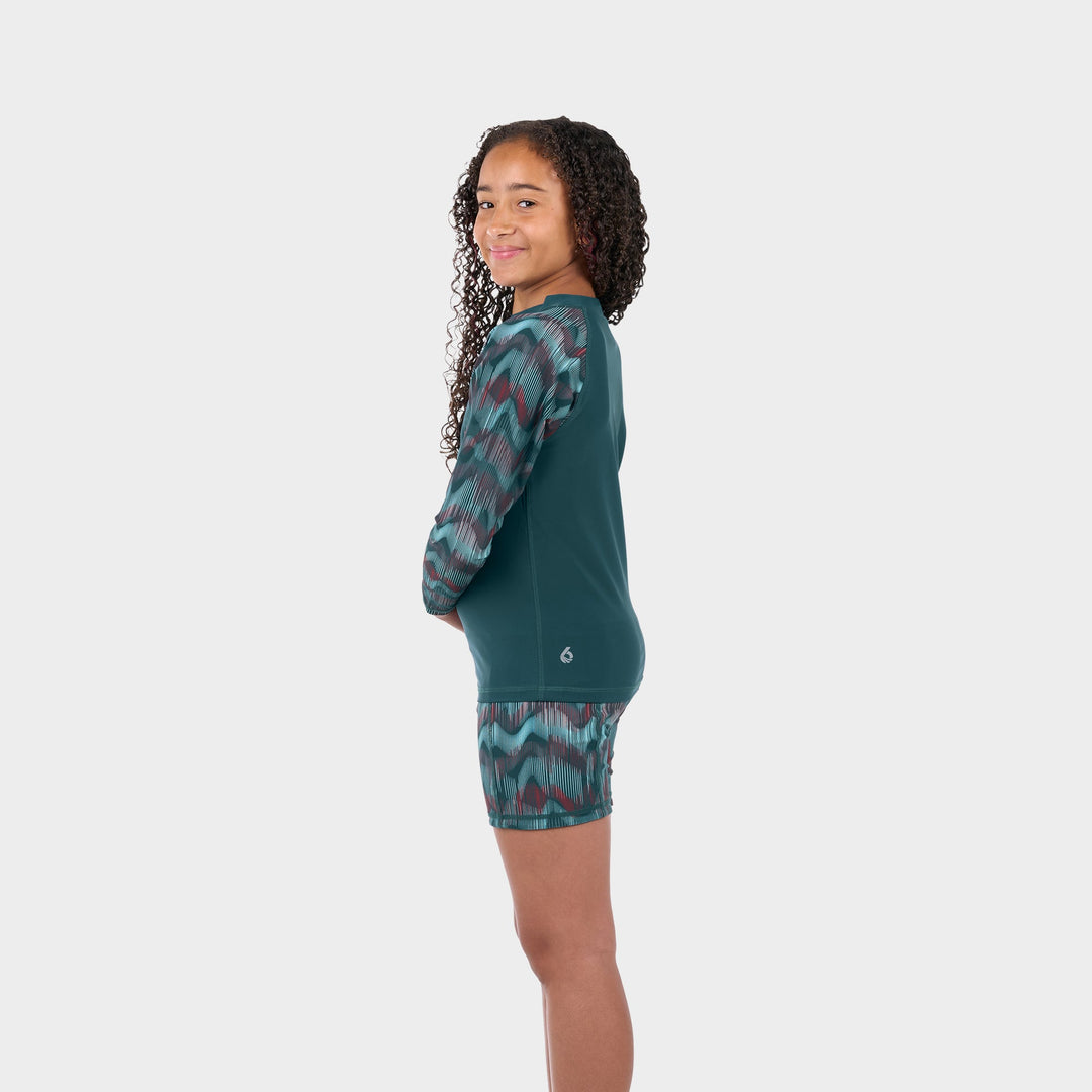 Stella Long Sleeve Sun Shirt - Deep Teal - Side