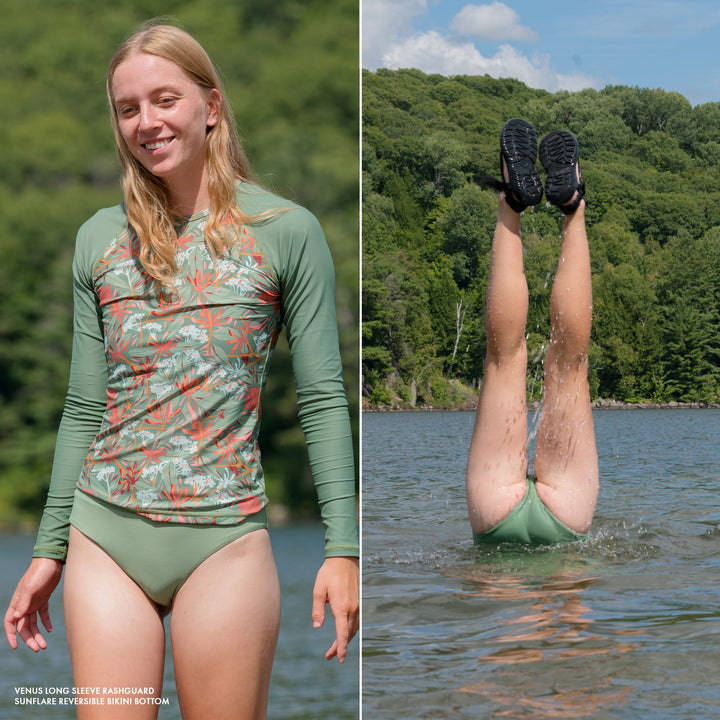 Sunflare Reversible Bikini Bottom - Shale Green - Lifestyle