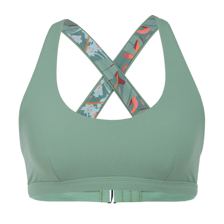 Daisy Reversible Bikini Top - Shale Green - Front