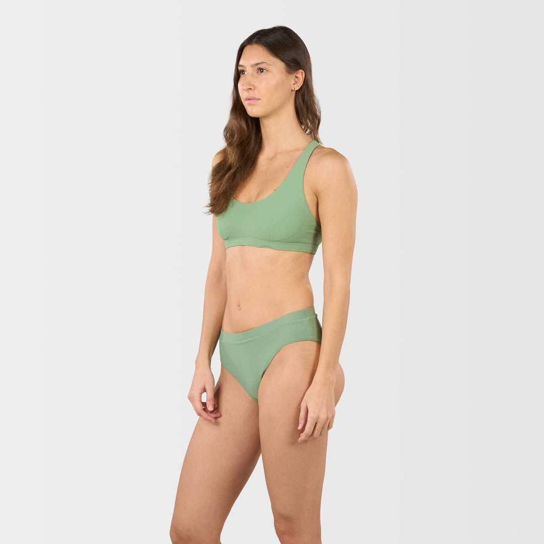 Daisy Reversible Bikini Top - Shale Green - Side