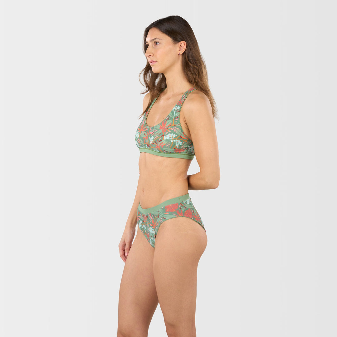 Daisy Reversible Bikini Top - Shale Green - Side