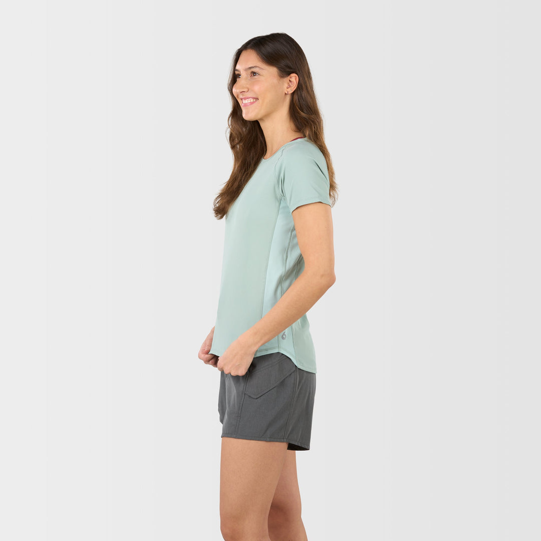 Athena Short Sleeve Sun Shirt - Blue Surf - Side