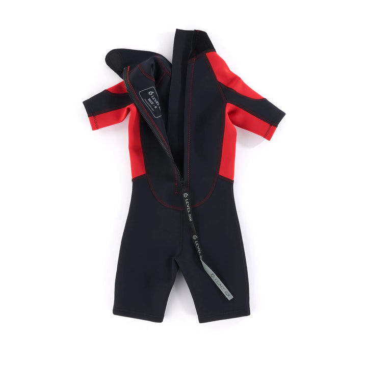Child Shorty - Neoprene Wetsuit — Red/Black (3)#colour_red-black