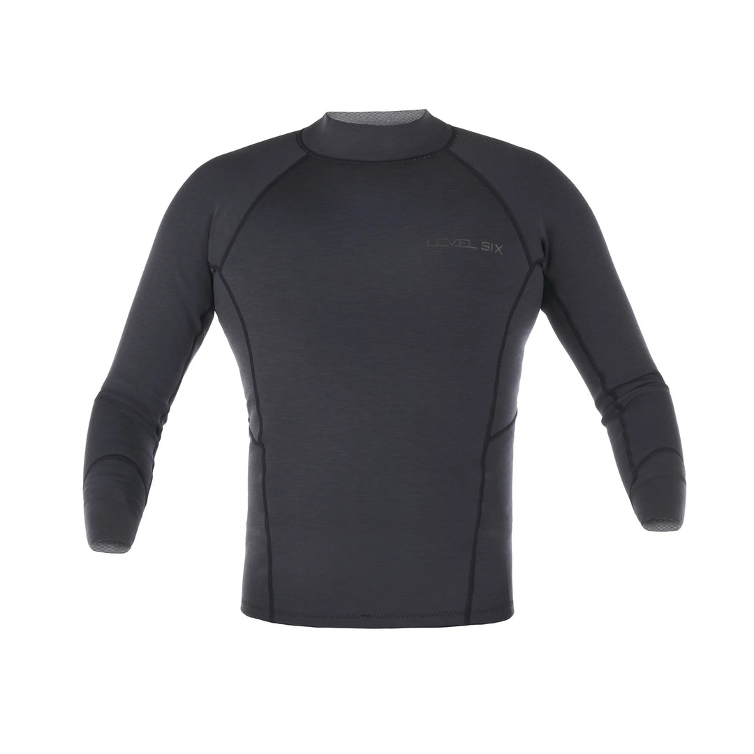 Jericho Long Sleeve Neoprene Top — Black Heather#colour_black-heather