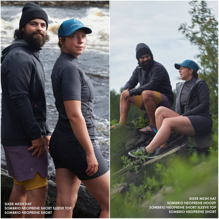 Sombrio Neoprene Short — Black Heather (5)#colour_black-heather