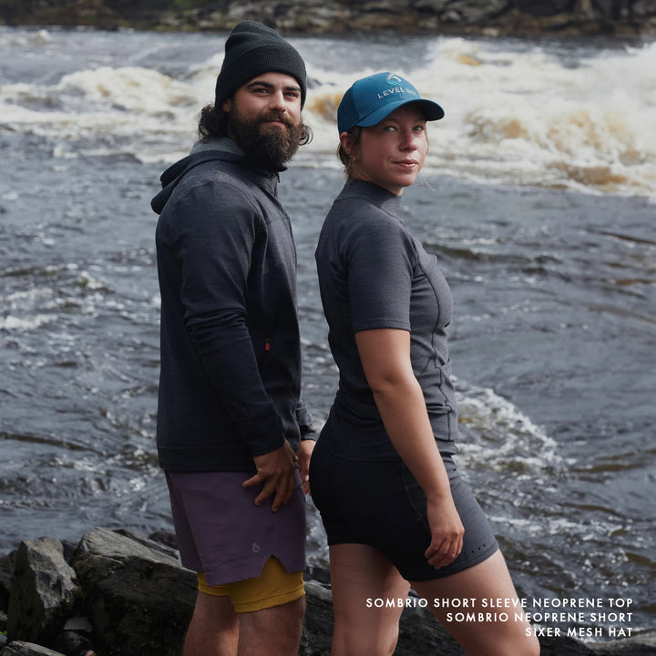 Sombrio Neoprene Short — Black Heather (6)#colour_black-heather