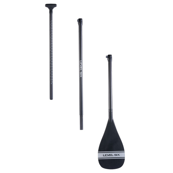 3-Piece Carbon Paddle With Fiberglass Teardrop Blade — Silver